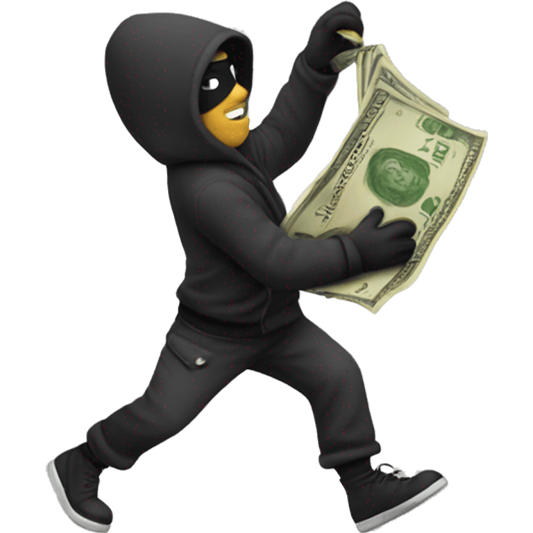 Thief stealing money emoji