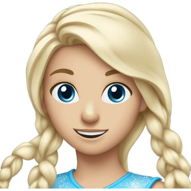 Ice skating blonde blue eyed girl emoji