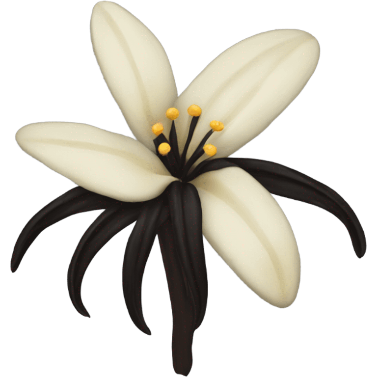 dark vanilla bean with flower emoji