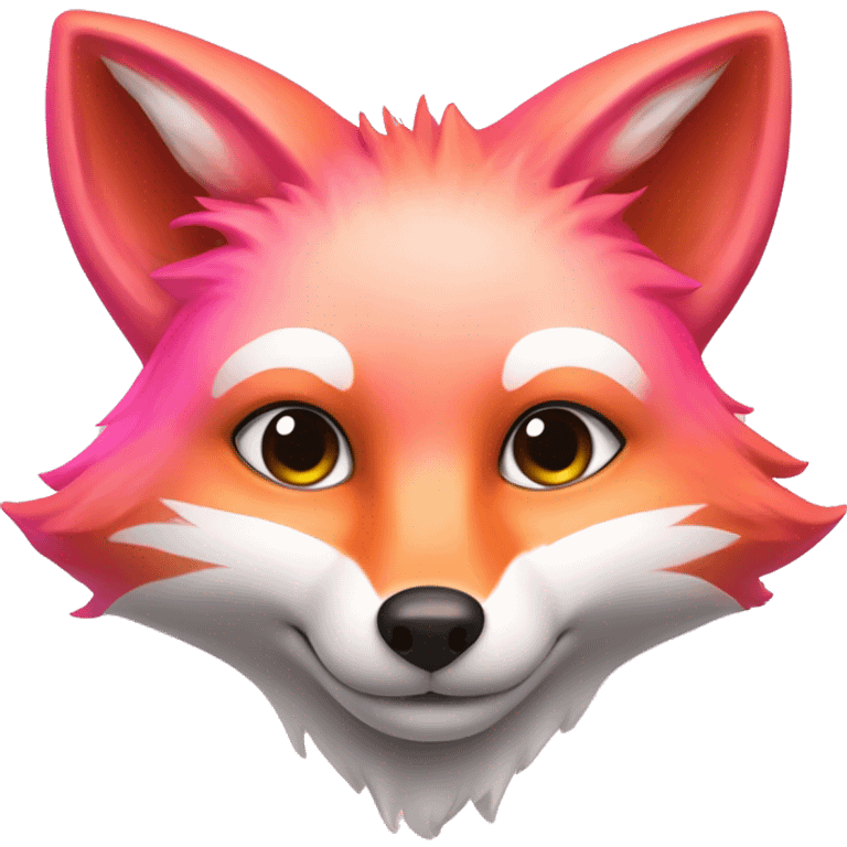 vibrant, friendly, and intelligent-looking pink fox with rounded, approachable features that convey warmth and trust. emoji