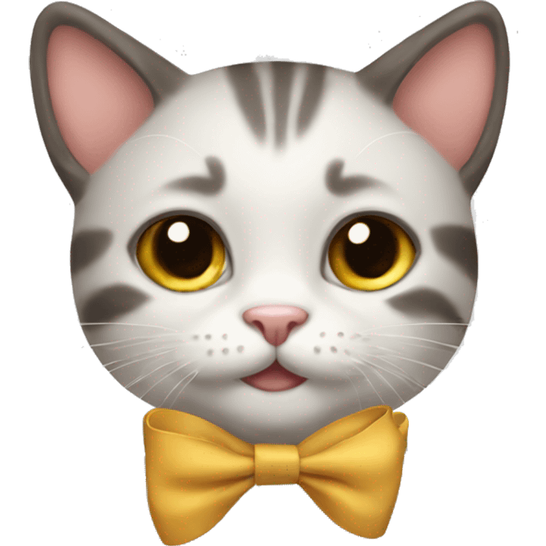 Cute cat with a bow emoji