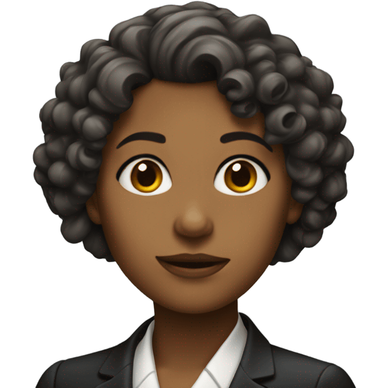 Female lawyer with curly hair emoji