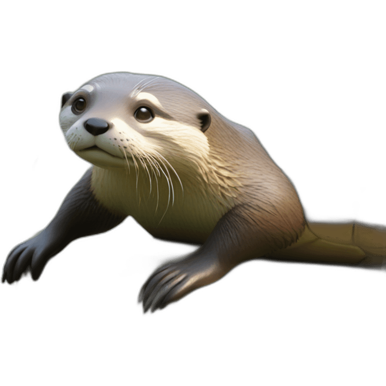 loutre sur une tortue  emoji