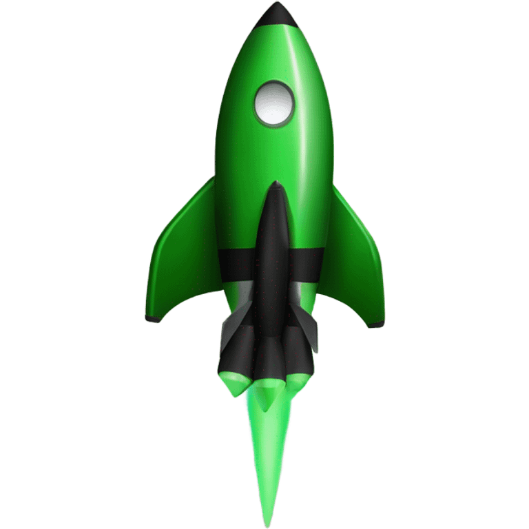 green and black rocket ship ios stile emoji