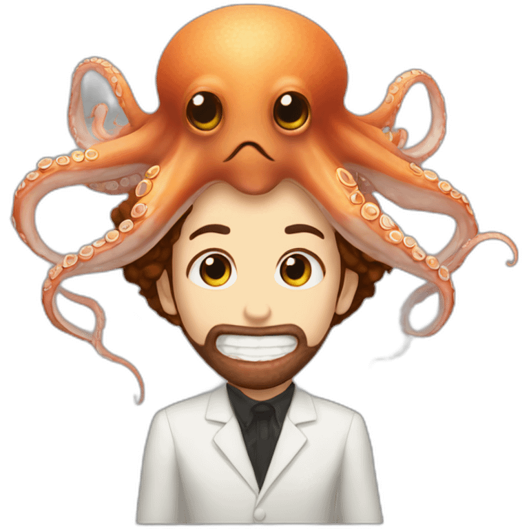 the unbearable lightness of being eating an octopus emoji