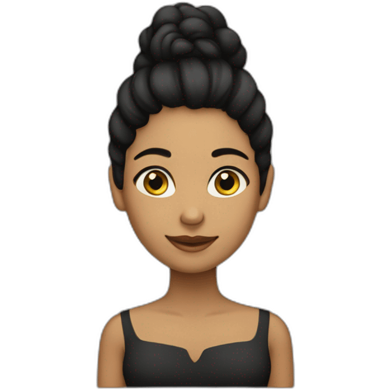 Mujer de pil morena pelo negro largo emoji