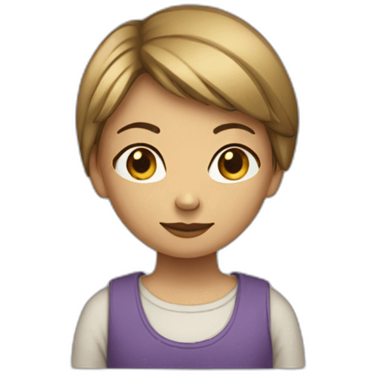 A girl with short hair standing crossed hand emoji