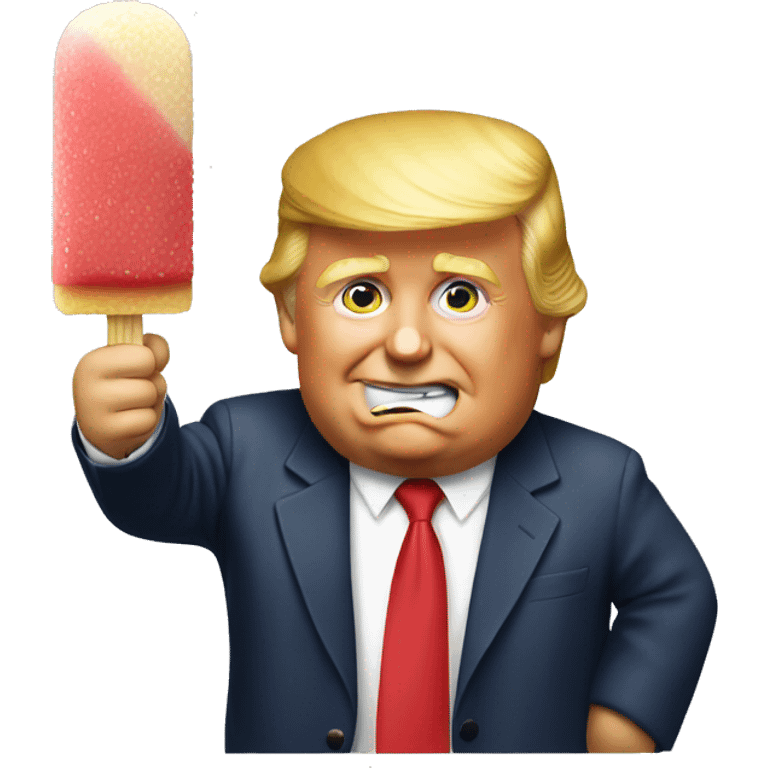 Trump eating a long popsicle emoji