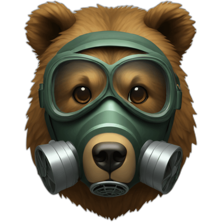 Grizzly head with Gas mask emoji