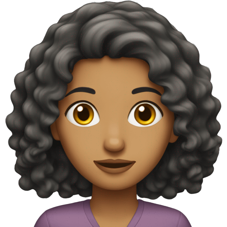 Arab girl with wavy hair emoji