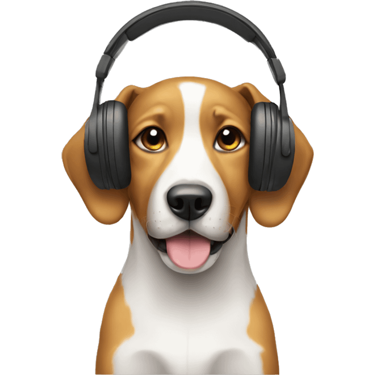 Dog with headphones  emoji