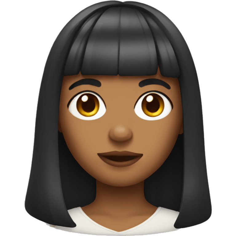 Portuguese girl with short curtain bangs emoji