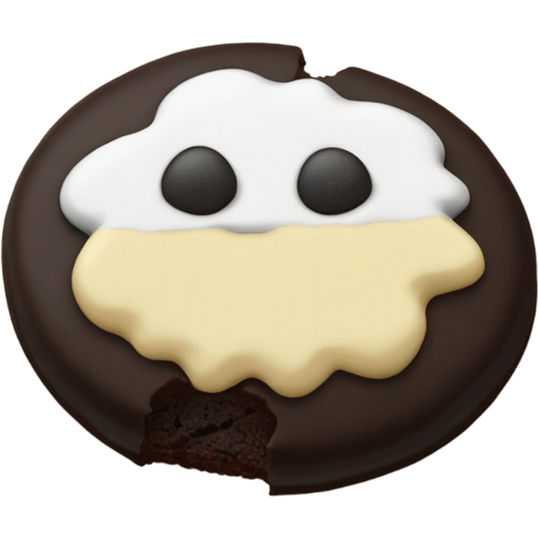 Half and half black and white cookie  emoji