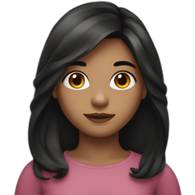 a black haired girl with medium long hair emoji