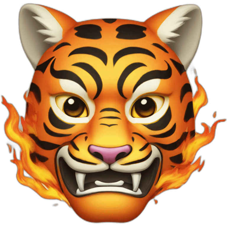 fire tiger Japanese mask emoji