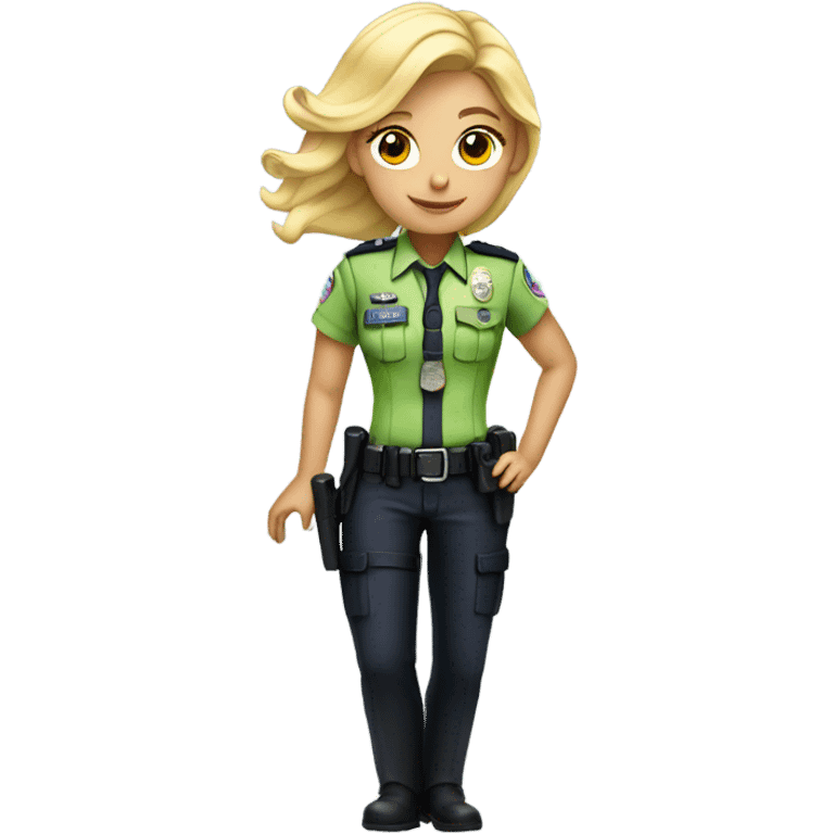 Blonde female in rainbow police outfit emoji