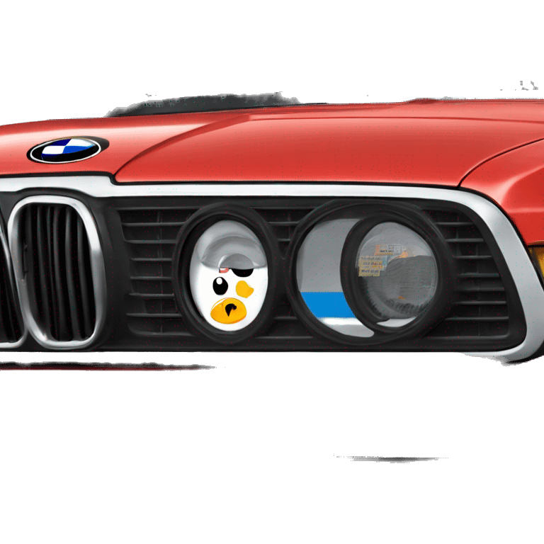 BMW E30 in red with license Plate AÖ-X 325H emoji