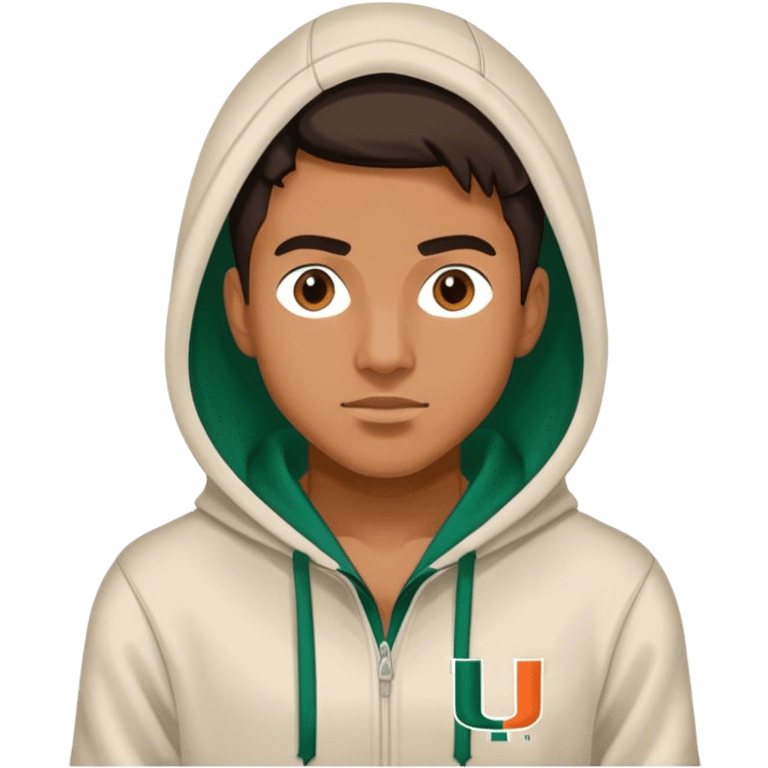 University of Miami, man in hoodie emoji