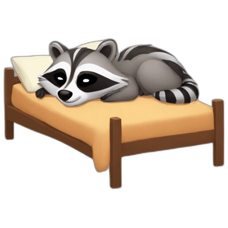 Racoon sleeping in bed emoji