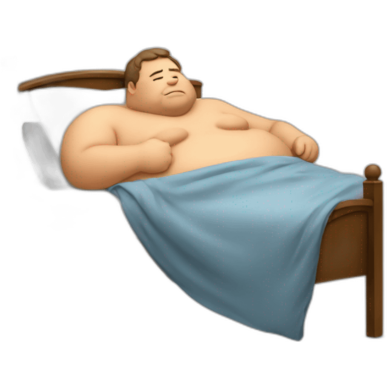 fat man Lying in bed emoji