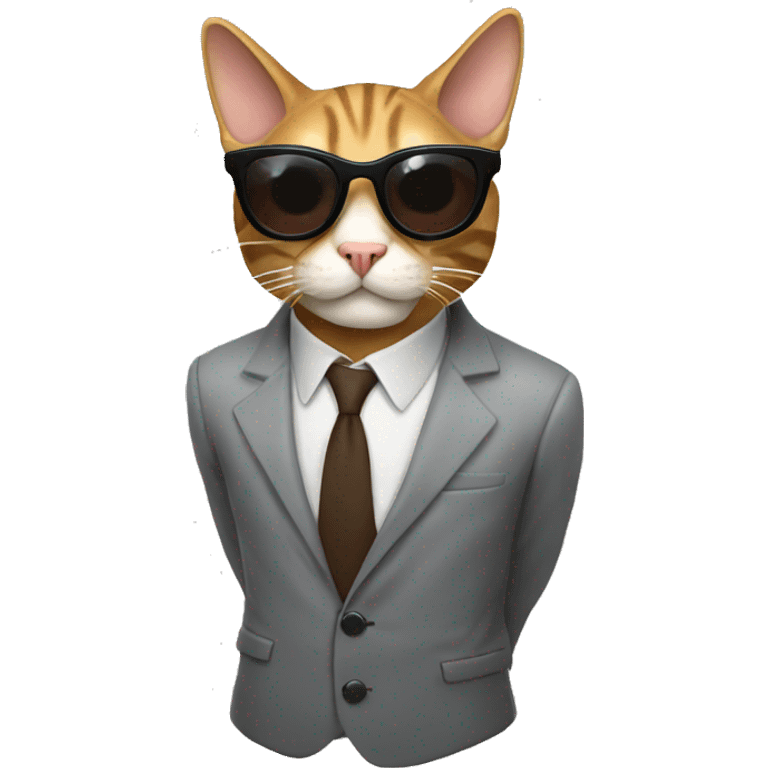 Cat with sunglasses very cool just head and his forger is up  emoji