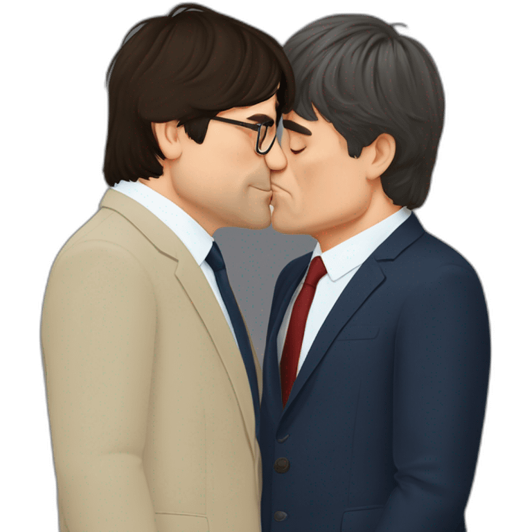 carles Puigdemont kissing Pedro sanchez emoji