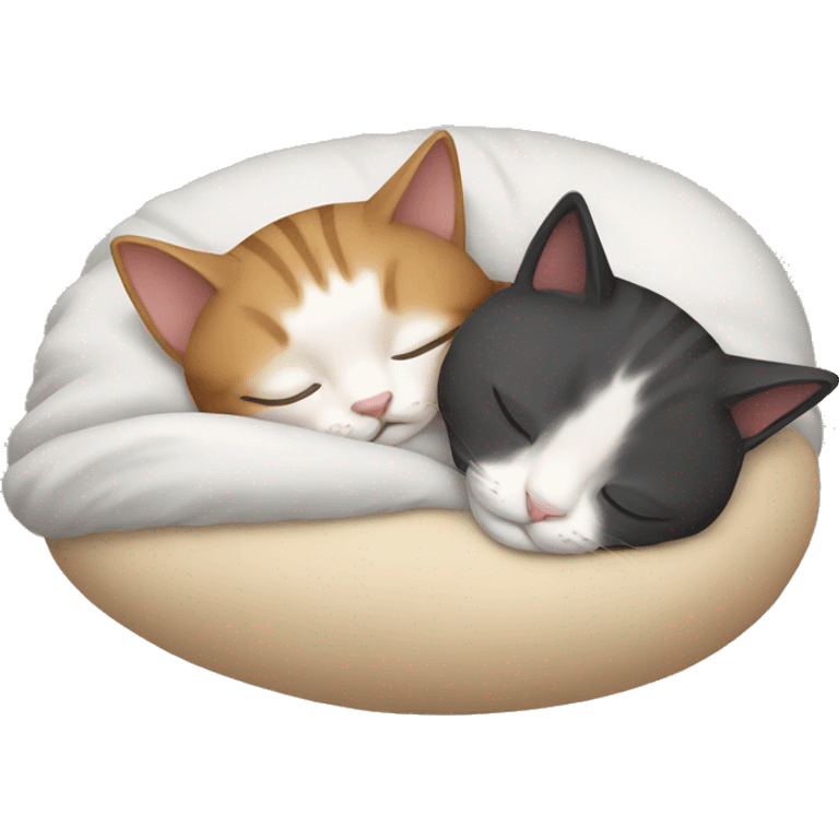 two cats sleeping together emoji