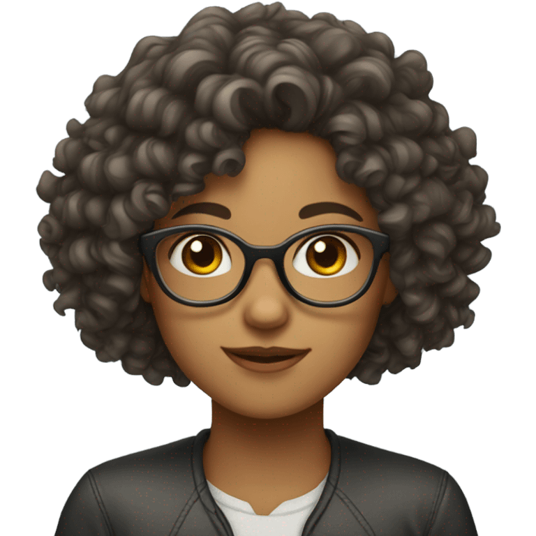 Curly hair girl with glasses emoji