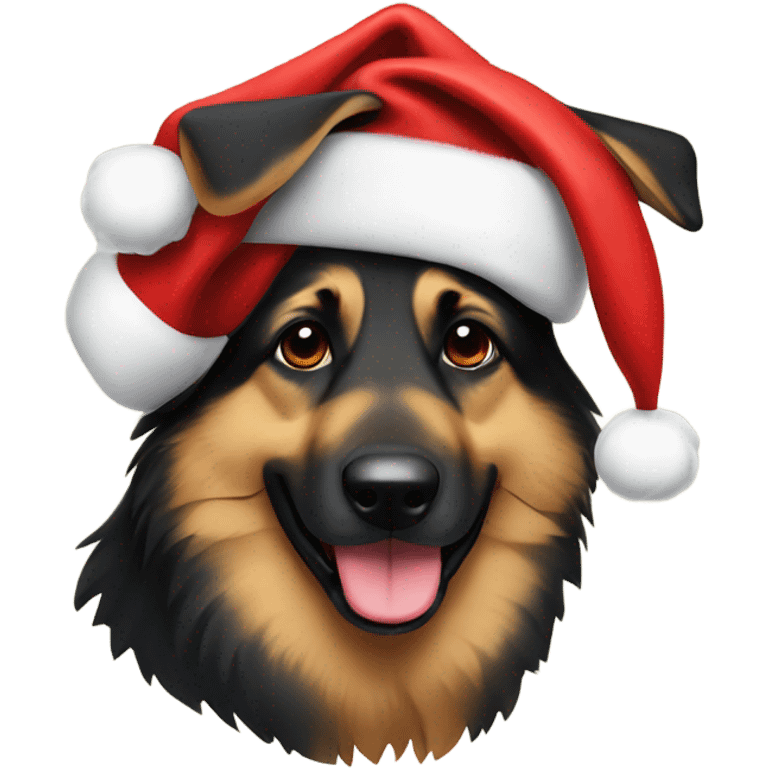 german sheppard with santa hat emoji