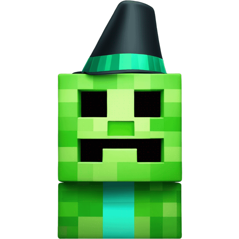 Minecraft creeper with a party hat emoji