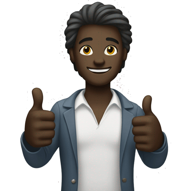 dark skin guy with mullet shows thumbs up emoji