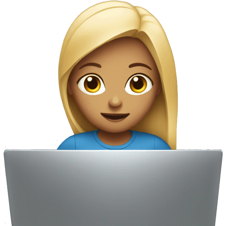 girl looking at laptop emoji