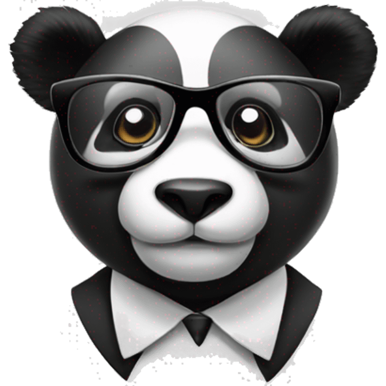 business black and white panda with gasses emoji