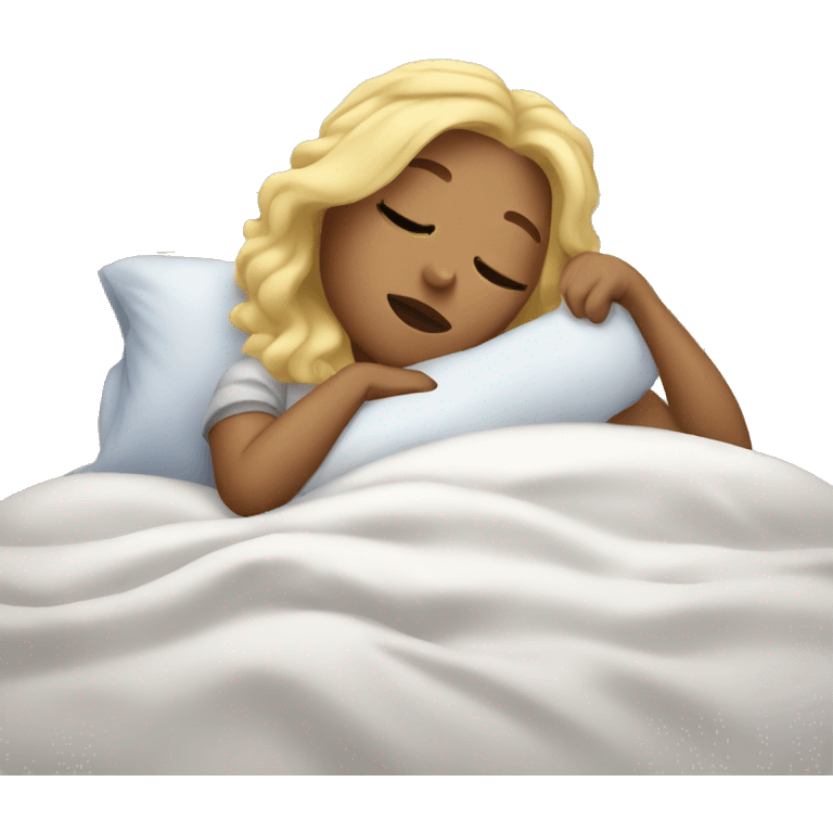 Blonde girl in bed sleeping  emoji