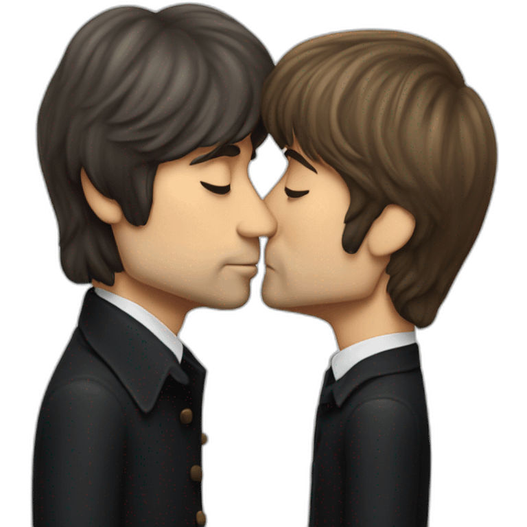 John Lennon kissing Paul McCartney emoji