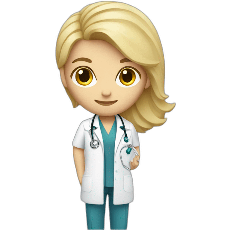 Blonder doctor, oblique view emoji