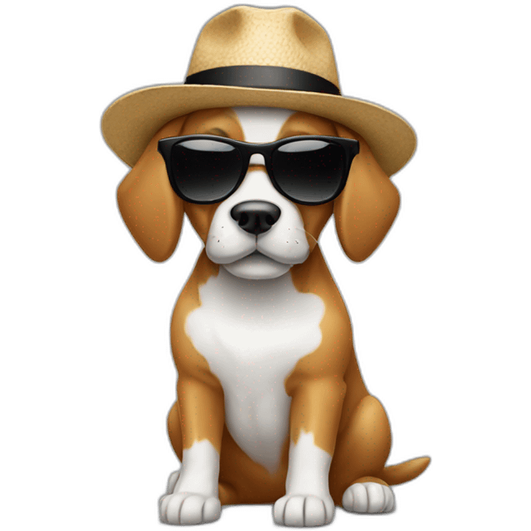 Dog with sunglasses and hat  emoji