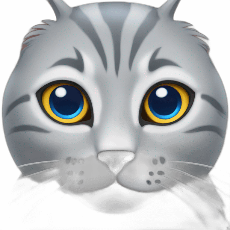 gato gris con ojos azules emoji