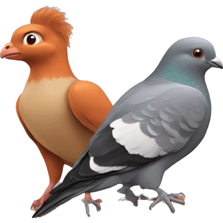 Pigeon and a squirrel  emoji