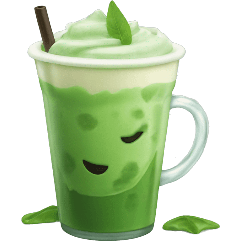 Iced matcha latte emoji