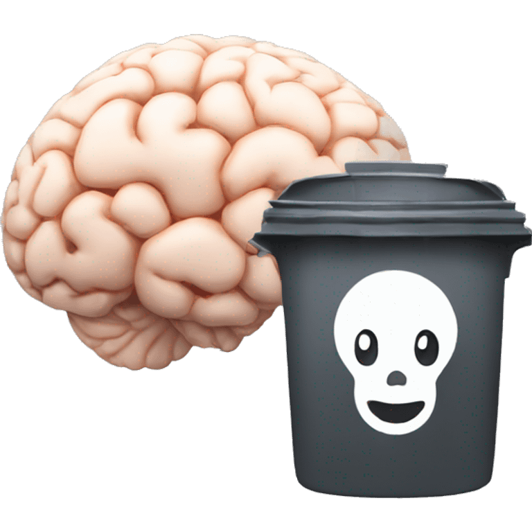 Brain and dustbin  emoji