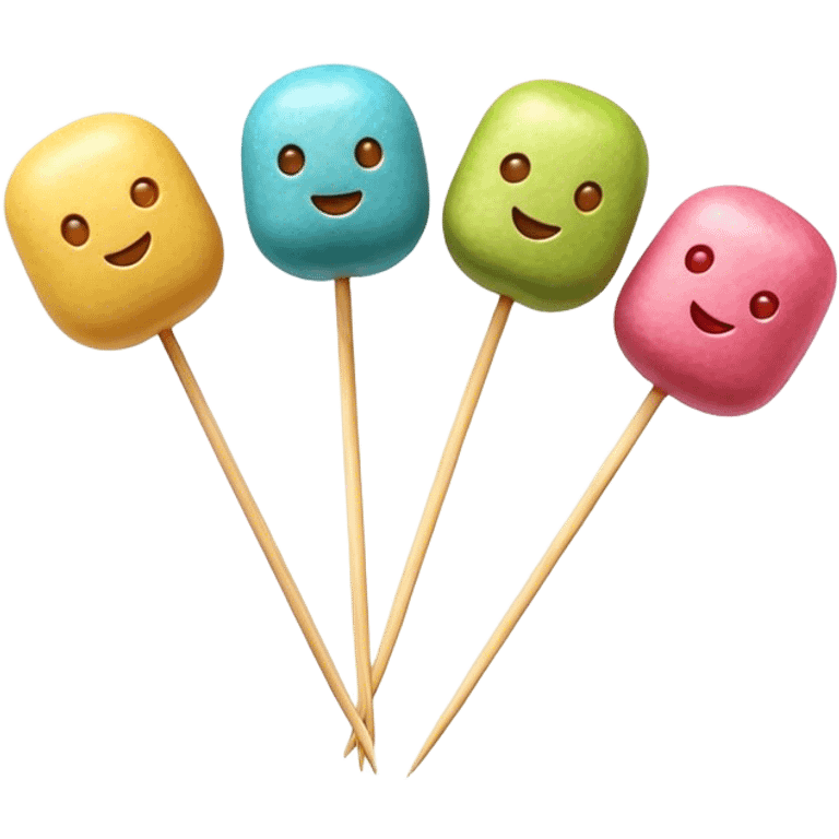 Cinematic Realistic Dango Dessert Emoji, showcasing colorful rice dumplings on skewers rendered with lifelike textures and soft, inviting lighting. emoji