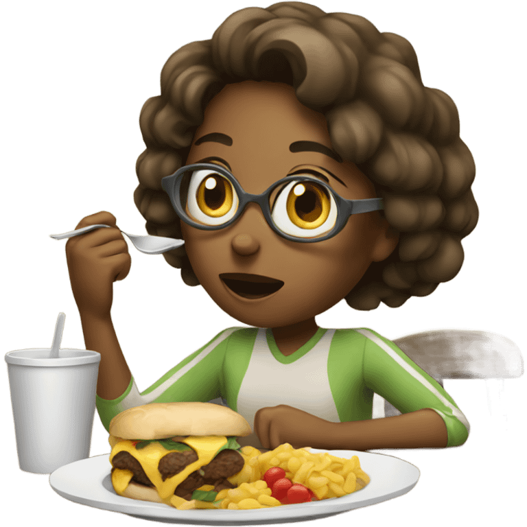 Women eating food emoji