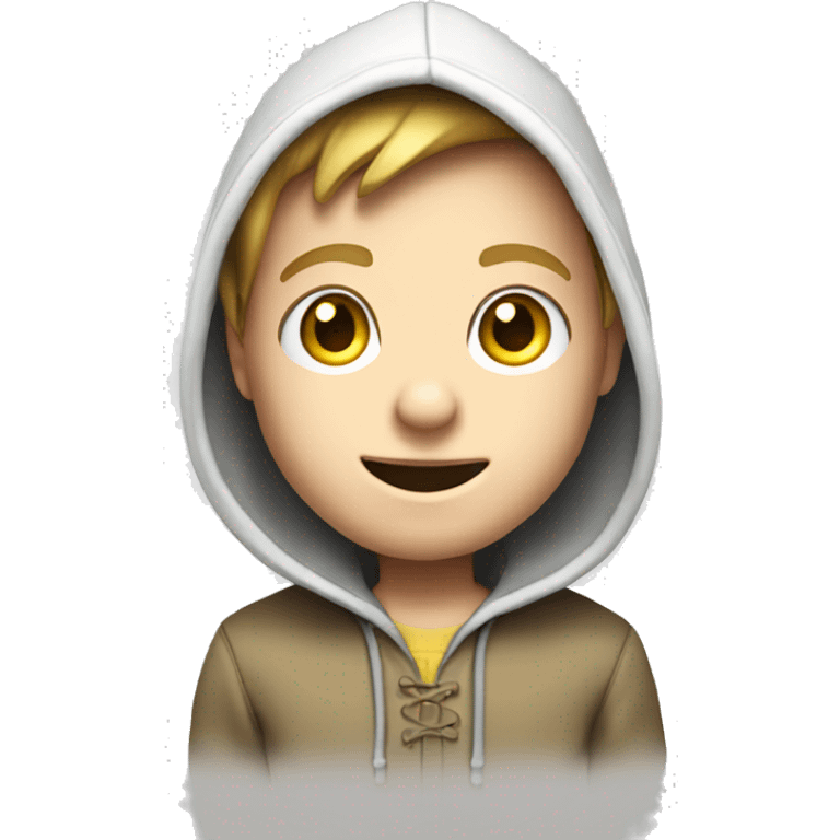 Pinocchio white boy with hoodie emoji