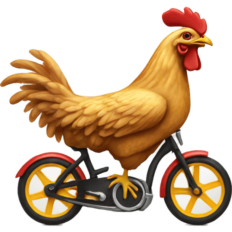 Chicken riding a bike emoji