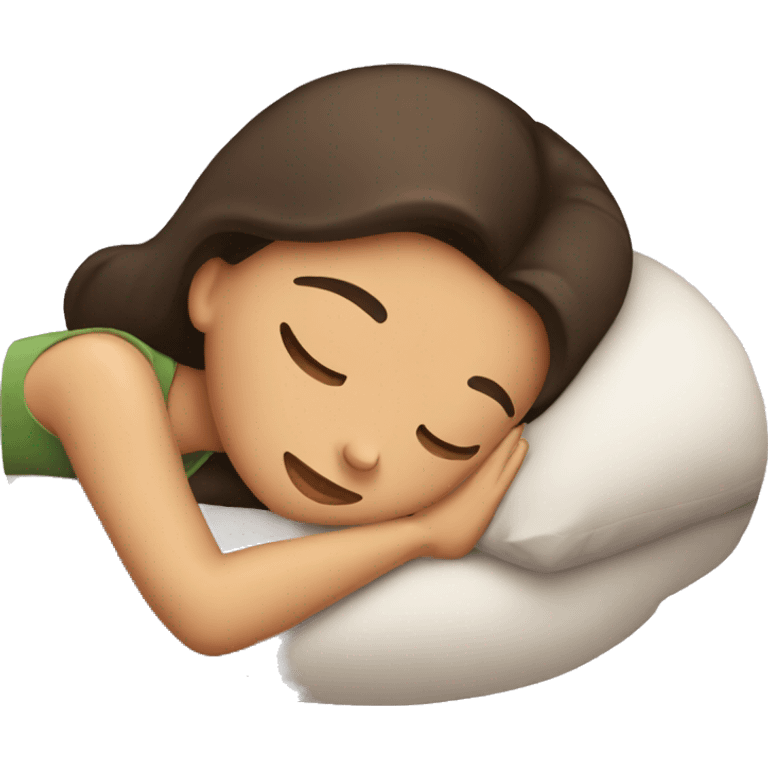 Brunette girl sleeping emoji