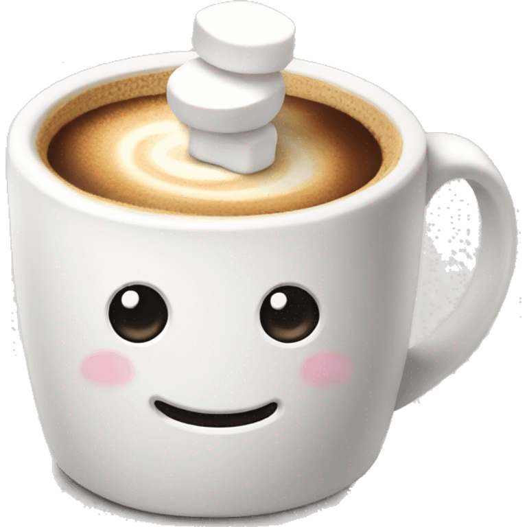 Coffee with marshmallow emoji