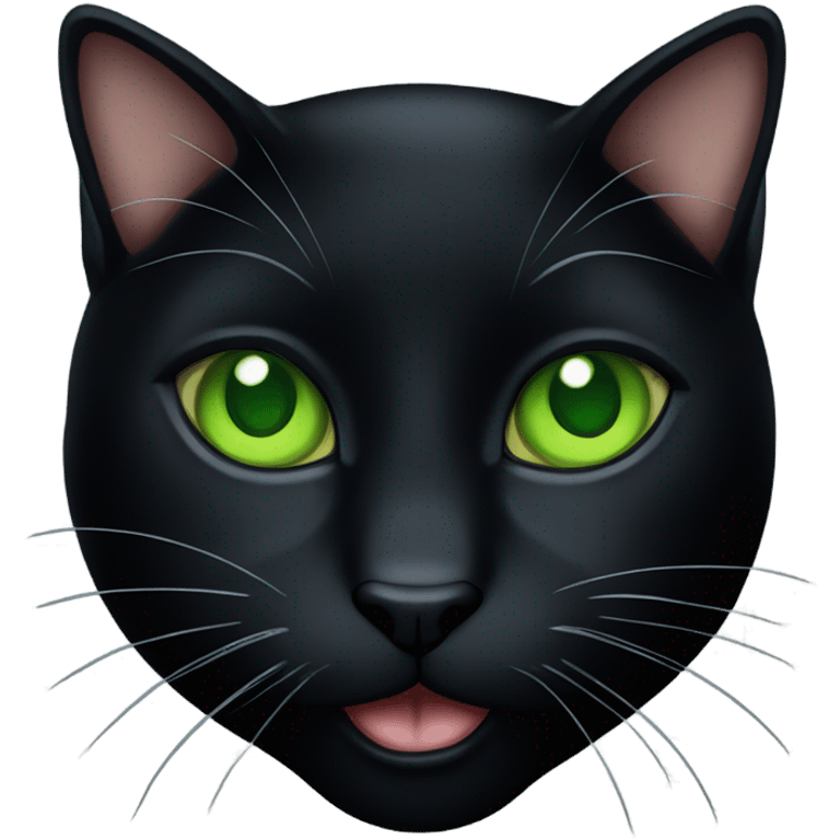 Black cat with green eyes  emoji