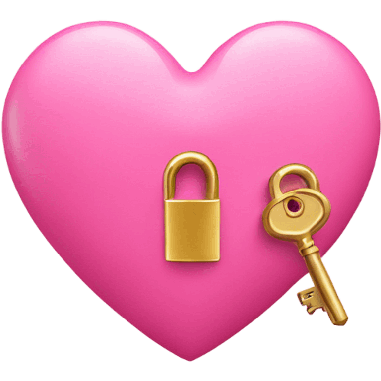 pink heart-shaped lock and key emoji