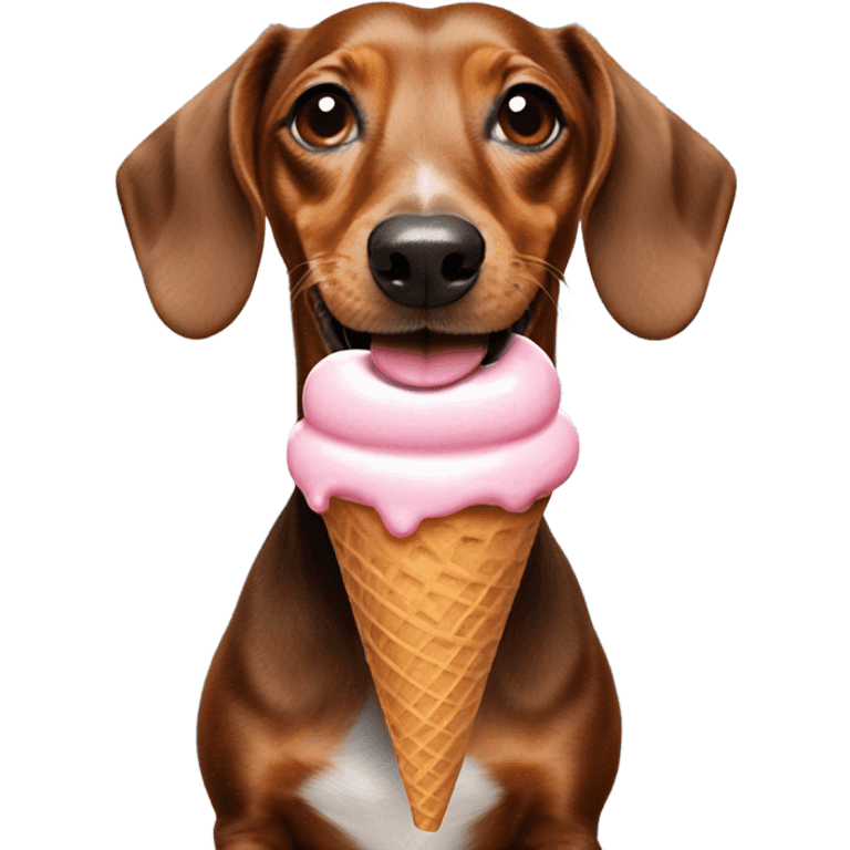 Weenie dog eating ice cream  emoji